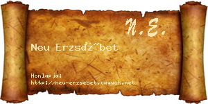 Neu Erzsébet névjegykártya